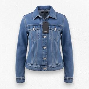 Hudson Medium Wash Slim Fit Trucker Denim Jean Jacket with Pockets Size S/M